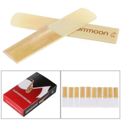 ammoon 10-pack Strength 2.5 Bamboo Reeds for Eb Alto Saxophone Sax U7H2