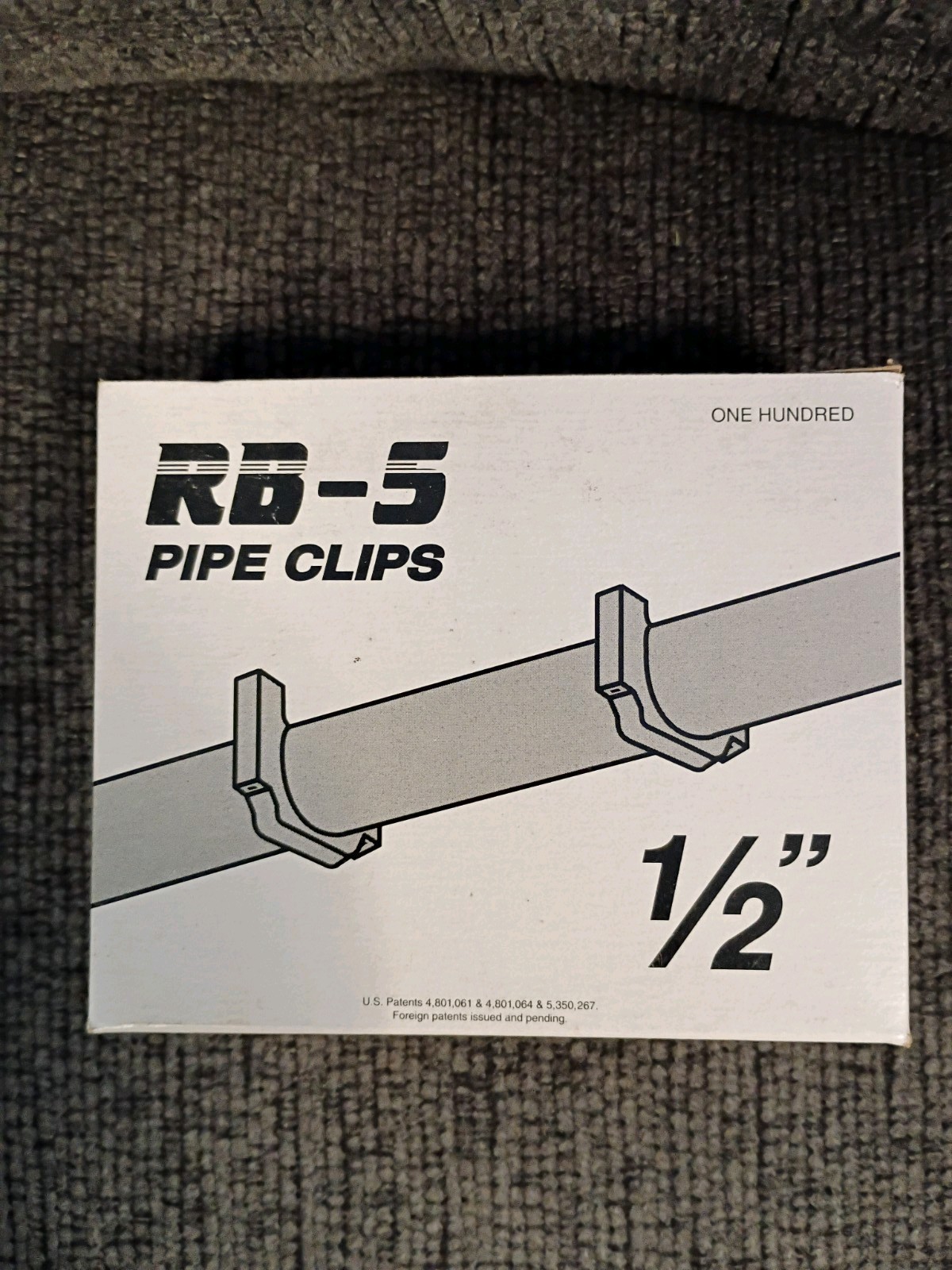 RB-5 PIPE CLIPS 1/2" USE ON COPPER OR PVC PIPE 100 COUNT NEW IN BOX