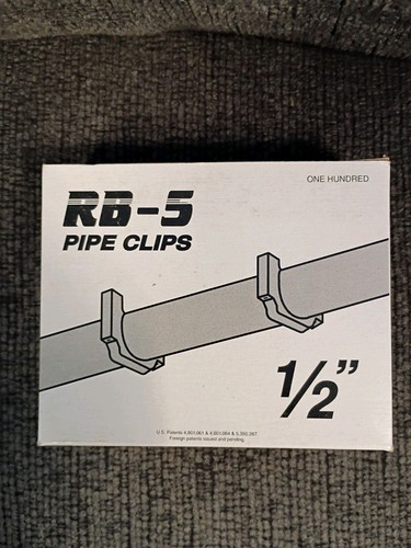 RB-5 PIPE CLIPS 1/2" USE ON COPPER OR PVC PIPE 100 COUNT NEW IN BOX
