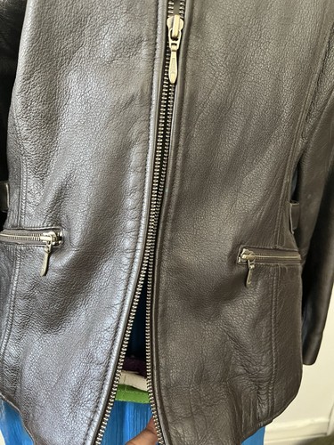 Vintage 80s Wilson’s Leather Brown Collared Button Front Jacket Lg W/flaws - Picture 11 of 14