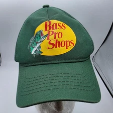 Bass Pro Shops Adjustable Trucker Hat Green Logo Fishing Snapback Mesh Outdoors