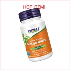 NOW Foods Supplements, Ginkgo Biloba 120 mg, Double Strength, Non-GMO Project Ve