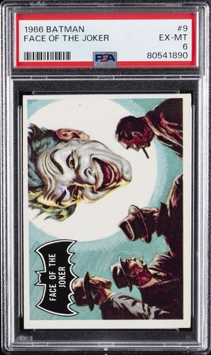 1966 Topps Batman Black Bat #9 Face of the Joker — PSA 6