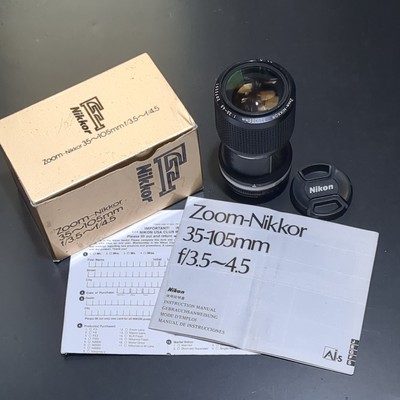Nikon Zoom-Nikkor 35-105mm 1:3.5-4.5 Ais Zoom Lens Boxed