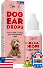 Natural Dog Ear Drops Ear Cleaner Made in USA Yeast Wax Itch Relief