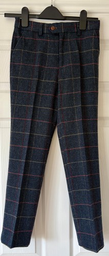 Marc Darcy Boys' Check Suit Blue Red Polyester Viscose Age 11 - Picture 9 of 14