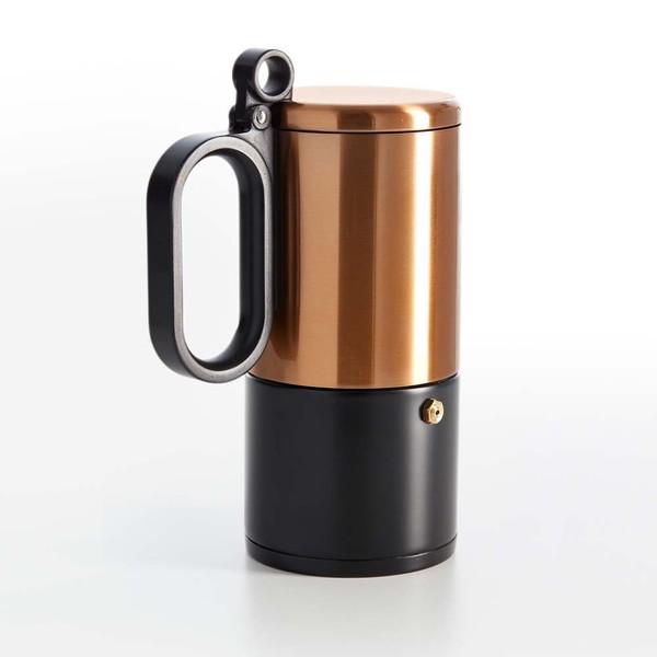 BRA Café | Cafetera de Acero Inoxidable para 4 Tazas, Negro y Cobre, para a