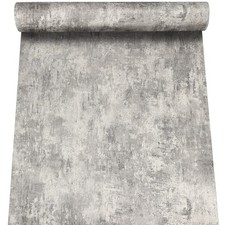 Distressed-Stone Wallpaper Concrete Effect Plain Charcoal Grey Texture.Wallpaper