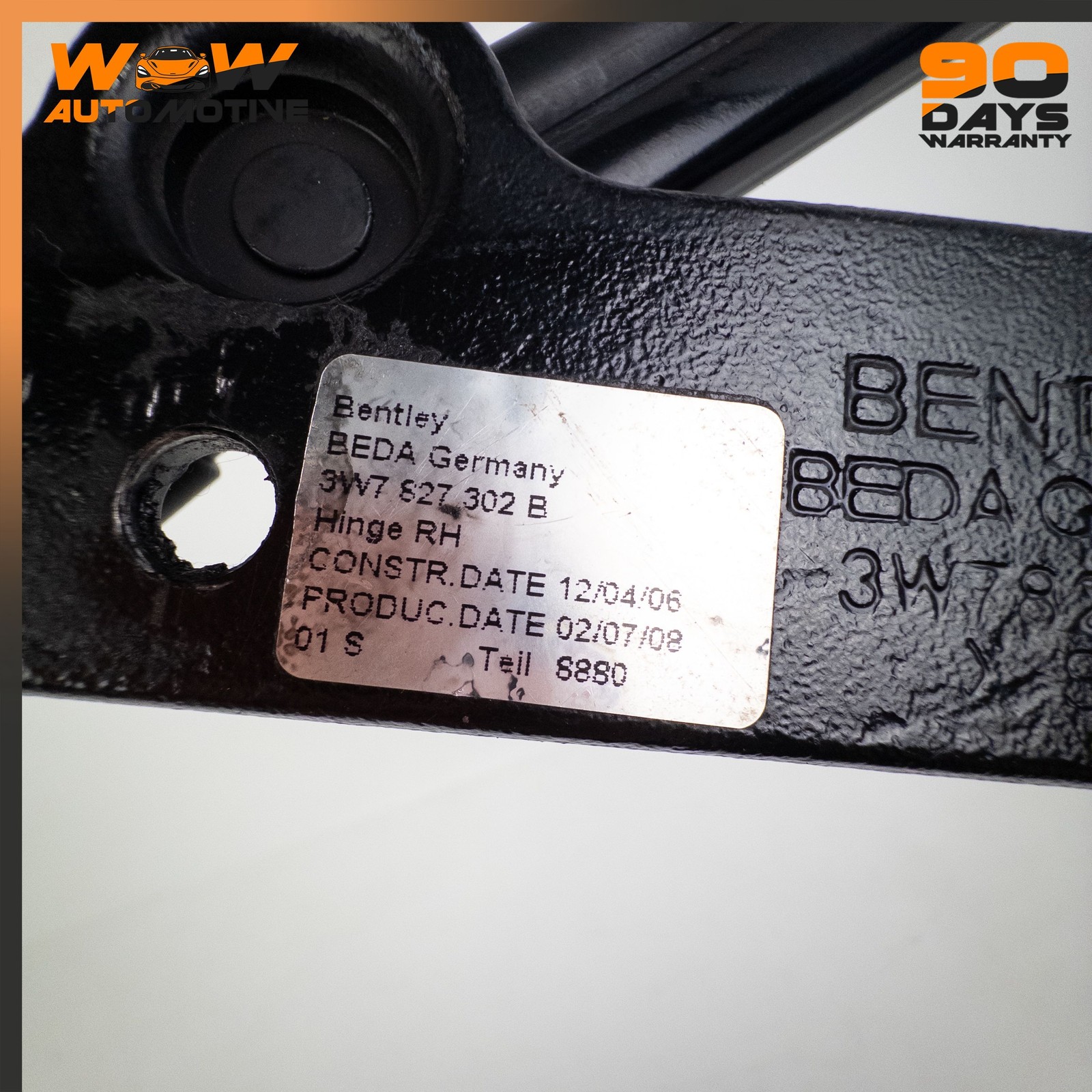 06-13 BENTLEY CONTINENTAL FLYING SPUR REAR RIGHT TRUNK LID HINGES BRACKET OEM