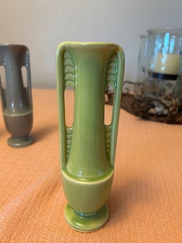 Art Deco Shawnee Bud Vases - Only Two Colors Remaining, Double Handle USA 1178