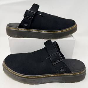 Dr. Martens Carlson Black Suede Leather Slingback Clog Mule Unisex M9 W10 Casual Carlson Suede Mules in Black | Dr. Martens main image 2
