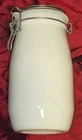Vintage Wheaton 1.5 Liter Milk Glass & Grey Lid Storage Jar w/Wire Bale Hinge