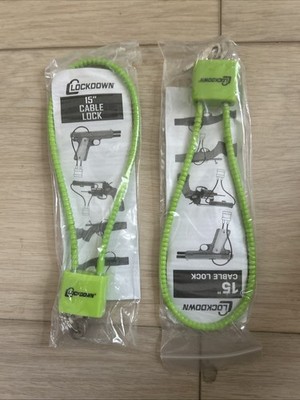 Lockdown Lot 2 Und ,Rifle Shotgun Handgun Cable Lock 15''  New 2 Keys