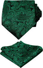 Mens Paisley Tie Handkerchief Casual Floral Necktie Set