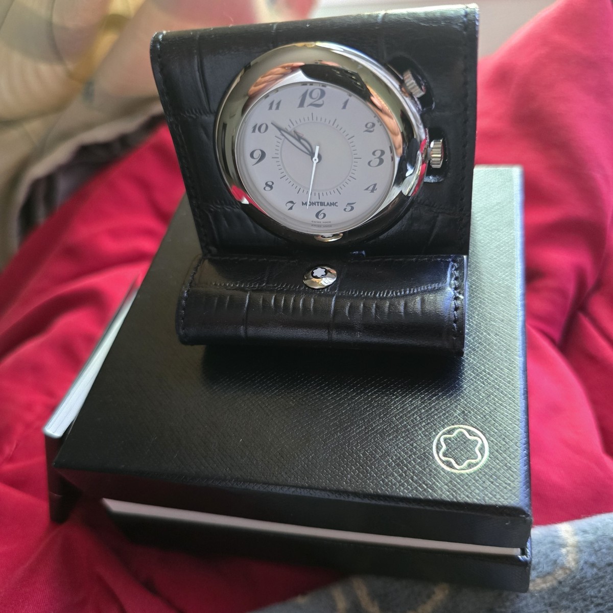 ジャンク品 MONTBLANC 置時計 トラベルクロック レザー 1795 ジャンク