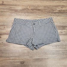 Nike Athletic Dept Shorts Womens 10 Gray Gingham Cotton Chino Casual 435945-016