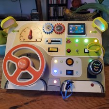 Montessori Toddler Toys - Baby Wooden Busy Board - steering wheel busy board