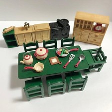 Sylvanian Families Kitchen Grill Set Early Discontinued Rare Authentic Furniture