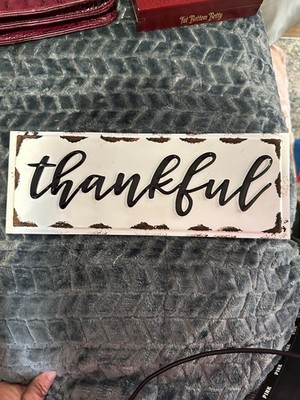 Hobby Lobby Metallic  Thankful  RusticDistressed Sign