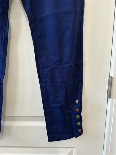 Susan Graver Stretch Sateen Pull-On Leggings w/Snaps Sapphire 16R A300545 - Photo 4/9