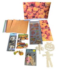 Fall  Halloween Scrapbooking Kit Stickers Cutouts Patterned Paper  Embellishme