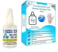 Instant Dental Lab Super Glue Adhesive Gel - Fast Bonding 1oz 