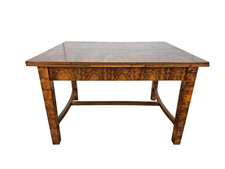 Tavolo Art Decò allungabile | Tavolo in radica di ulivo | Tavolo da pranzo '40