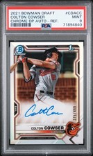 2021 BOWMAN DRAFT CHROME DP AUTOS REFRACTOR COLTON COWSER 375/499 PSA 9 AUTO
