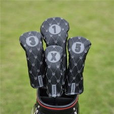Black Golf Club Headcovers Driver Fairway Woods Cover Head Covers Set