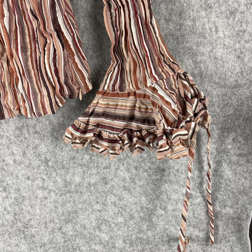 Top Kaelyn Max II de Colección Años 90 para Mujer 1X Rayas Arrugado Volantes Artístico Grunge NUEVO Foto 4 de 4