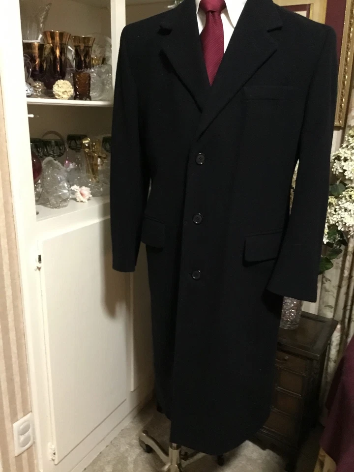 Abrigo de invierno Jos A Bank 42 vintage de lana azul marino con etiqueta roja para hombre Foto 2 de 4