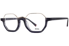 Zen Lecerf 231068 C06 Eyeglasses Dark Blue/Gold Semi Rim Rectangle Shape 47mm