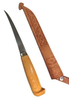 Rapala J Marttiini Fish Fillet Knife with Leather Sheath Fixed 6'' Blade Finland 
