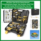 Essential 199-Piece Household Tool Set with Heavy-Duty Storage Case for Men