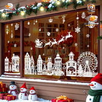 Fenstersticker Weihnachten Deko Schneeflocken Weihnachtsbaum 2Er Set Weiß