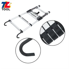 Telescoping Ladder With Hooks & Non-Slip Feet-Aluminum Telescopic Ladder 8.5 FT