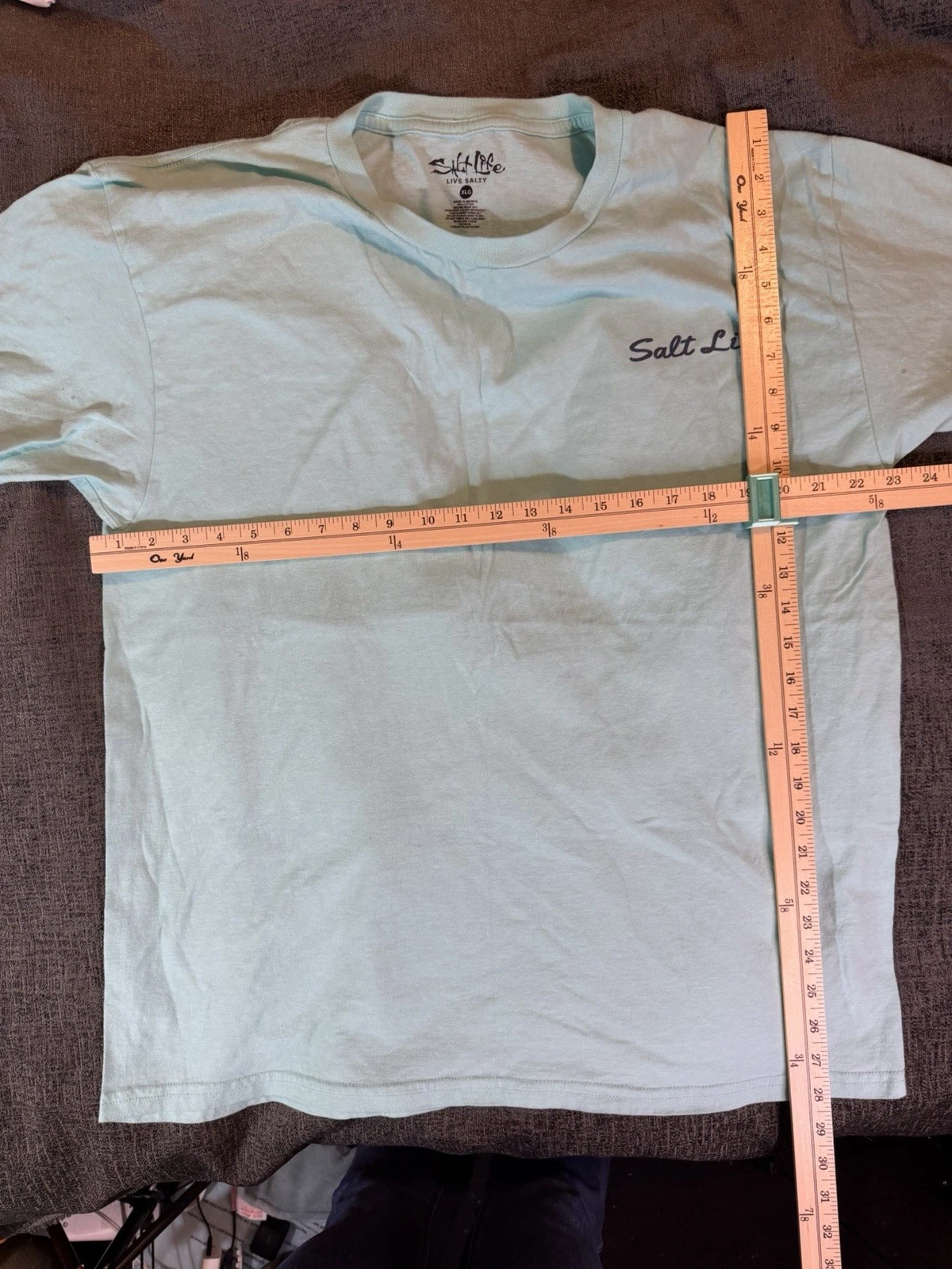 Salt Life Men's XL Light Blue Cotton Crew Neck Short Sleeve Graphic Logo Tee - product detail image 3