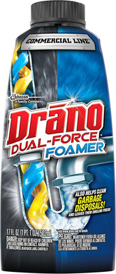 Drano Dual-Force Foamer Clog Remover, Commercial Line, 17 Oz