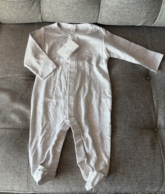 KISSY KISSY Baby's Kissy Gray Kissy Essentials Stripe Footie 9 Months NWT