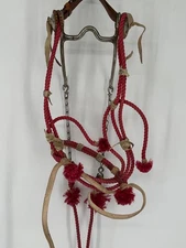 Vintage Tex Tan 1970’s Western Bridle Headstall Bit and Reins Conchos Bling J7
