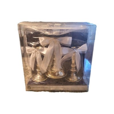  Wilton Unity Candle Holder Set of three silver-plated or chrome-plated 