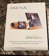 Dizaul 12 Mobile Phone Screen Magnifier 3D Projection Stand Holder Wood Design