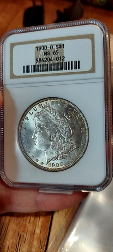 1900 O Morgan Silver Dollar NGC MS 65 TONED reverse J.Dean coins