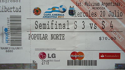 TICKET Copa America 20.7.2011 Paraguay - Venezuela in Mendoza