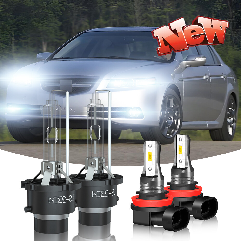 4pc 9005/HB3 LED Headlight High Low Beam 9006 Fog Light Bulb Combo 6000K Kit For Acura TL 2002 2003