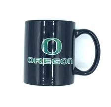 OREGON DUCKS 11oz BLACK CERAMIC TEAM LOGO COFFEE MUG FREE SHIPPING
