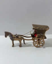 Handmade Brass Carriage Horse Cart Desk Top Decor