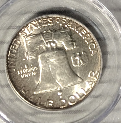 1954 P PCGS + CAC MS65 FBL Mint Set Toned Franklin Half Dollar GEM BU Lustrous - Picture 7 of 9
