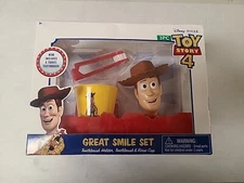 New- Disney Toy Story Woody Travel Toothbrush, Holder & Rinse Cup 