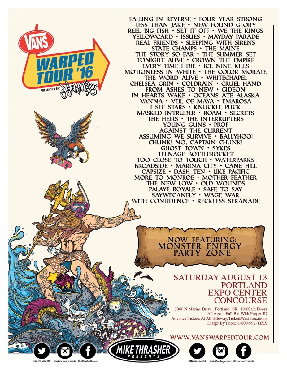 HARRY TOUR 2016 TURNING TIME AROUND Warped Tour 2016 lineup